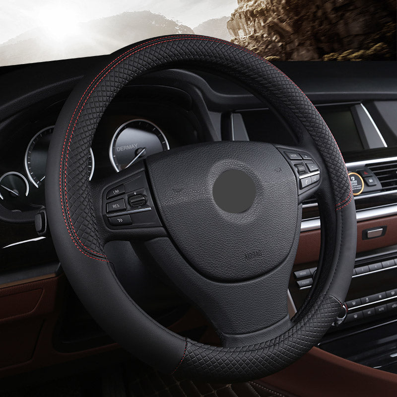 DriveEra GripLux™ Lenkradbezug aus Leder – Rutschfester Komfort & Stil