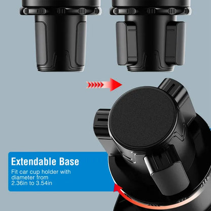 3-in-1 rotierender Getränkehalter-Adapter für Autos mit Ablagefach