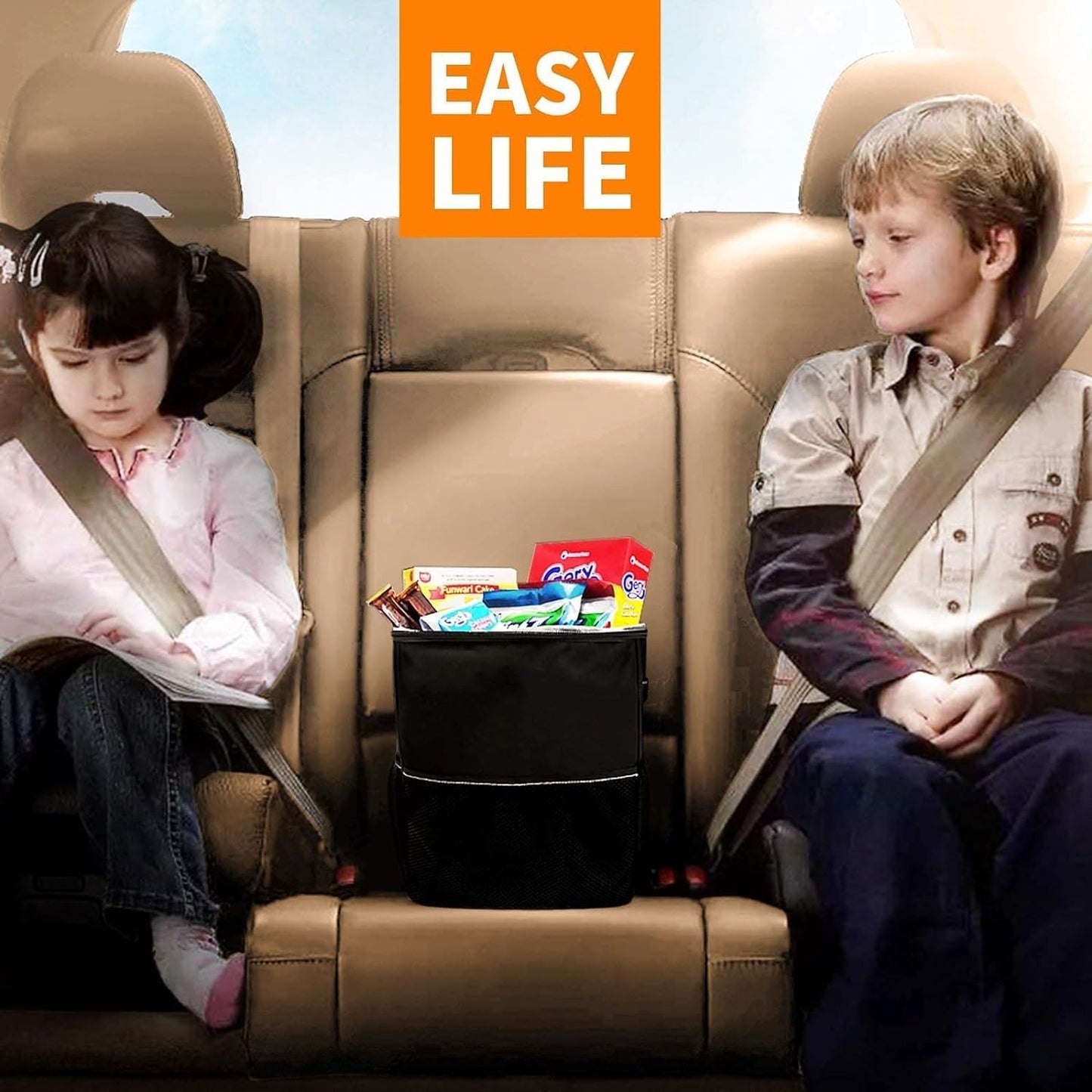 DriveEra CleanRide™ Car Trash Can – Leakproof & Odor Control Organizer